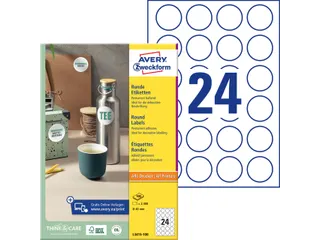 Etiket Avery Zweckform L3415 rond 40mm wit - 2