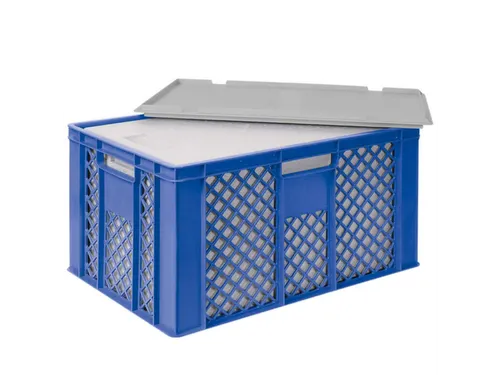 Euronorm-stapelbak,m. isoleerbox,HxLxB 320x600x400mm,63/35l,HDPE,blauw