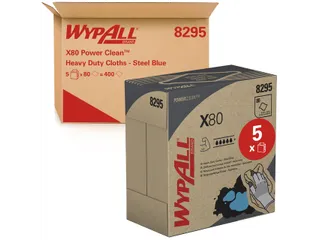 Poetsdoek WypAll X80 Powerclean 42,6x21,2cm 80vel pop-up blauw 8295 - 1