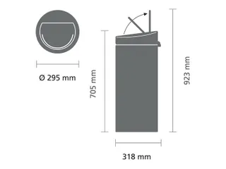 Touch bin New Prullenbak 30 Liter Mat Zwart - 3