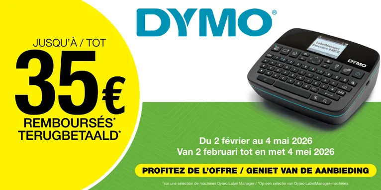 Tot € 35 cashback bij Dymo Labelmanager!