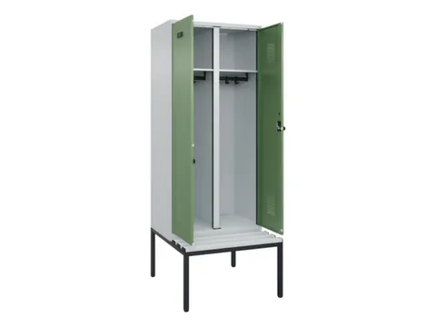 locker met bank,voor scheiding van kleding,HxBxD 2120x800x815mm,2vak