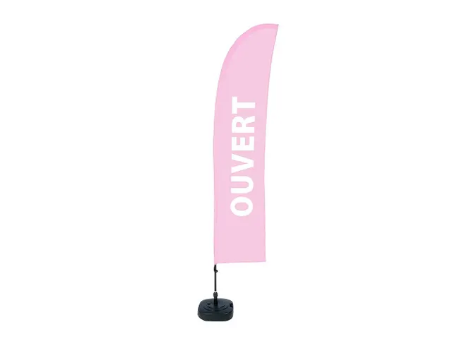 Beachflag 430cm complete set "OUVERT" Roze