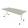 klaptafel,HxBxD 750x1800x700mm,hoekig,T-voet wit,ovale buis,blad beton