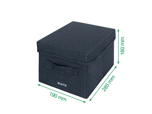 Boîte de rangement Leitz tissu avec couvercle 190x160x285mm gris 2pcs