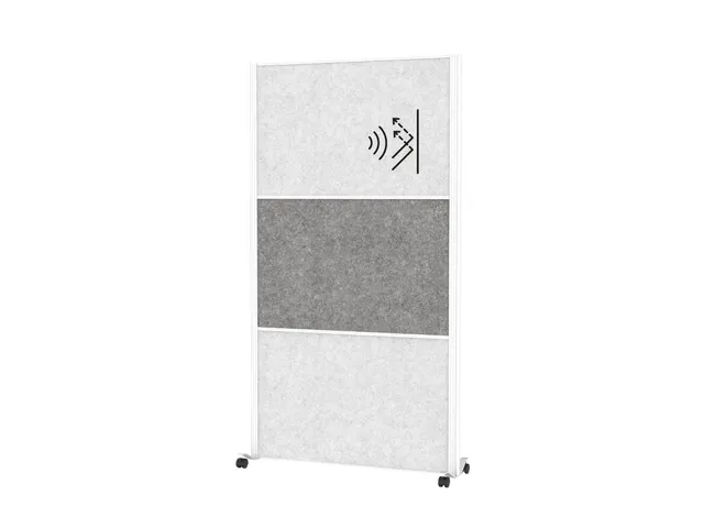 MAULconnecto Scheidingswand 2x lichtgrijs 1x Donker mobiel Frame Wit