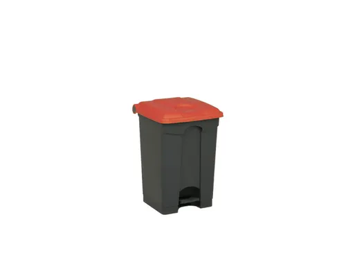 pedaalemmer,1x45l,HxBxD 600x398x410mm,romp PP grijs,deksel PP rood