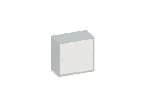 Schuifdeurkast 770x800x430mm Romp Lichtgrijs Decor Front Wit