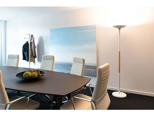 Unilux Pryska Vloerlamp LED Wit met beukenhout