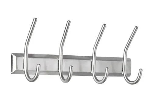 Wandgarderobe Alco zilver 4 haken incl. bevestigingsmateriaal