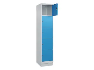 lockerkast,HxBxD 1950x400x500mm,1x5vakken,vak B 400mm,cil.-slot,sokkel - 1