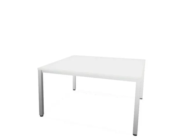 vergadertafel HxBxD 74x140x140cm vierkant Bl-wit 4voeten alu