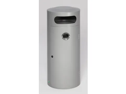 Combi-Asbak 70 Liter hxØ 1045x420mm Zilverkleurig Afsluitbaar Staal