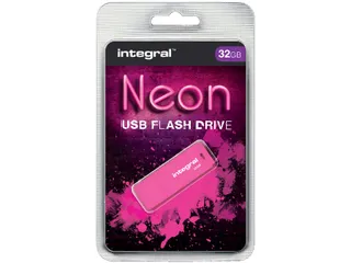 USB stick 2.0 Integral Neon USB-A 32GB roze - 1