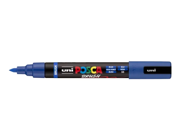 Paintmarker Uni POSCA PC-5BR brushpunt M donkerblauw
