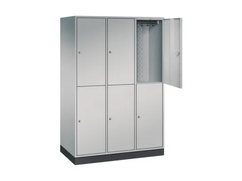 Dubbeldekse garderobekast,HxBxD 1950x1220x600mm,3x2vak.,vak B 360mm