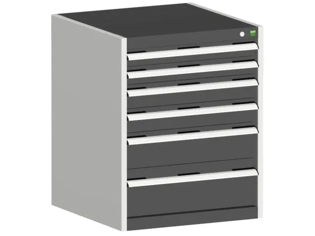 ladekast HxBxD 800x650x650mm 6laden romp RAL7035 front RAL7016