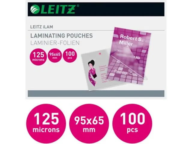 Pochette à plastifier Leitz iLAM 65x95mm 125 microns 100 pièces