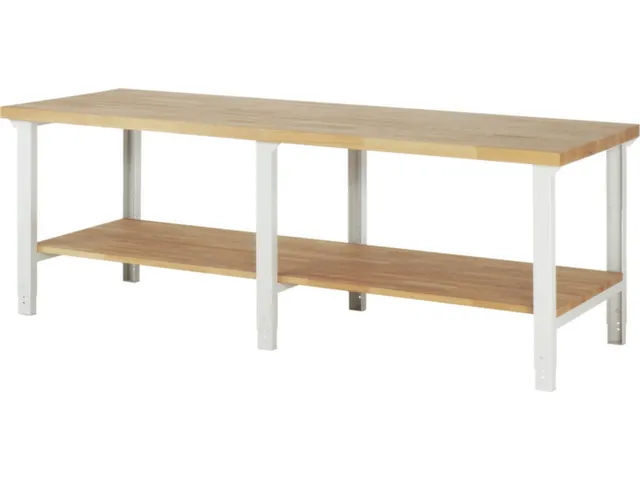 werkbank,HxBxD 790-1140x2500x900mm,beukblad,draagverm. 750kg
