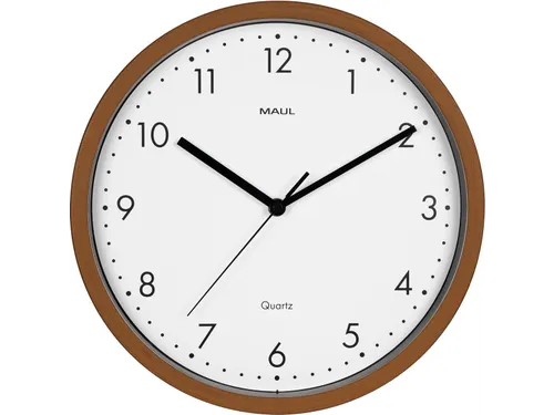 wandklok Grain quartz 31 cm kunststof donker hout