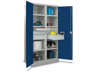 systeemkast,HxBxD 1950x1040x630mm,6xStalen bodem,RAL7035,front RAL5010 - 2