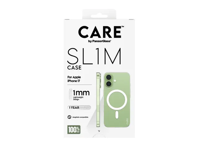PanzerGlass CARE by SL1M Case Transparent w. MagSafe iPhone 17,