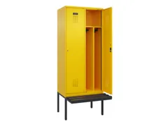 locker met bank,voor scheiding van kleding,HxBxD 2120x800x815mm,2vak