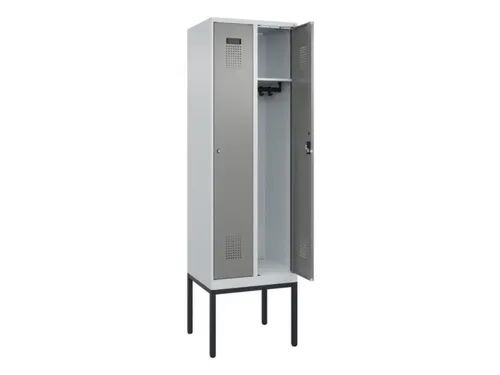 locker,HxBxD 2120x600x500mm,2vak,vak B 300mm,cil.-slot,voetonderstel