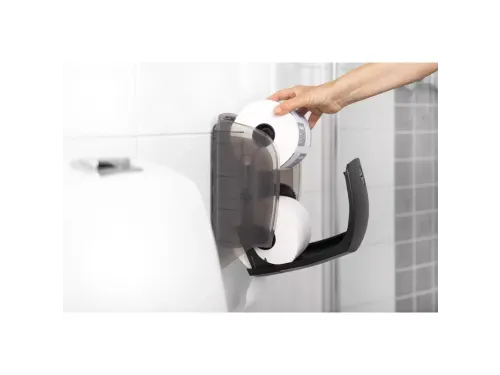 Toiletpapierdispenser Katrin systeemrol duo zwart 77519