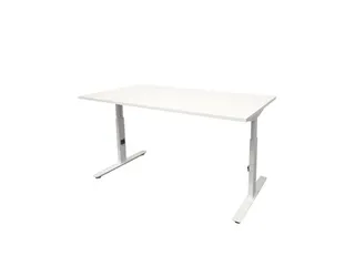 Bureau Linesto Plus Hoogte instelbaar 180x80cm Krijtwit, T-poot Wit - 1