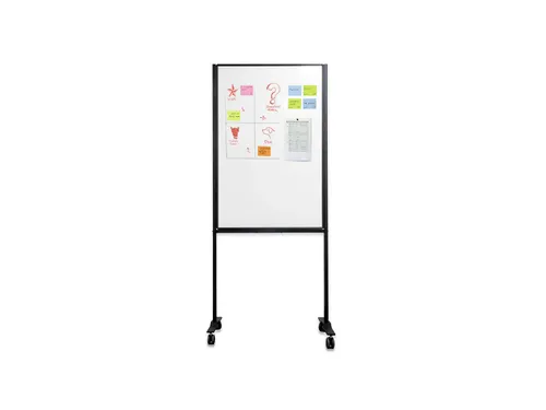 Verrijdbaar Workboard 120x75cm emaille zwart profiel
