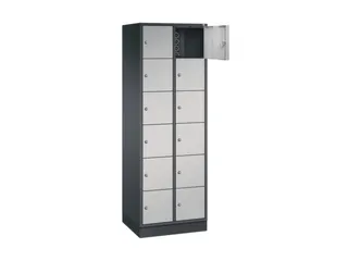 lockerkast,HxBxD 1950x620x500mm,2x6vakken,cil.-slot,sokkel - 1