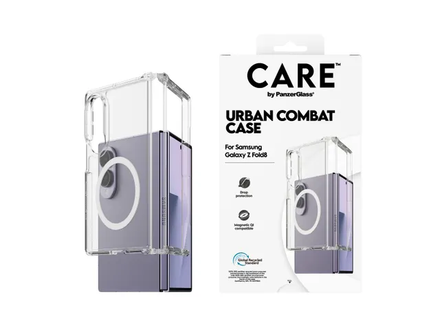 PanzerGlass CARE by Urban Combat Case Transparent w. White Qi Sa