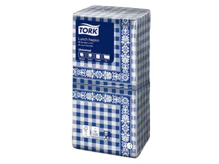 Tork 509351 Lunchservet Blue Check 32,8x32,5cm - 1
