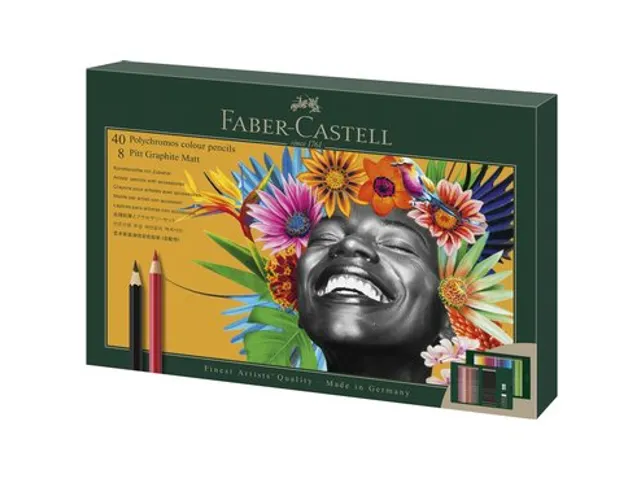Tekenset Faber-Castell Polychromos en Pitt Grafiet Mat 50-delig