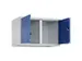 opzetkast,v. locker voor scheiding van kleding,2vak.,vak B 400mm