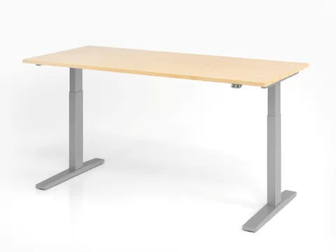 Bureau assis-debout électrique 700-1200x1800x800mm érable/argenté