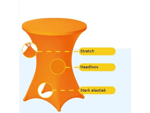 Tafelrok BRASQ voor statafel 80cm oranje