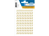 Etiket Herma 4151 8mm Getallen 0-9 Goud op Transparant 208 stuks