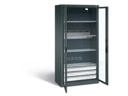 acculaadkast 1950x930x500mm 5stekkerdozen 230V cil.-slot front RAL7016