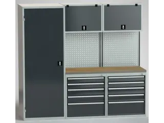 werkbank m. kastwand,HxBxD 2000x2175x630mm,5kasten - 1