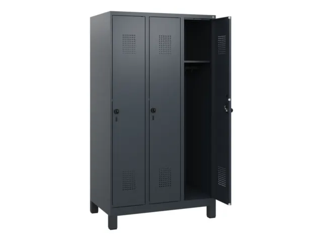 schoollocker,HxBxD 1630x900x500mm,3vak,vak B 300mm,draaigrendel,voeten
