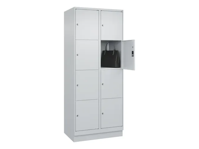 lockerkast,HxBxD 1950x800x500mm,2x4vakken,vak B 400mm,cil.-slot,sokkel