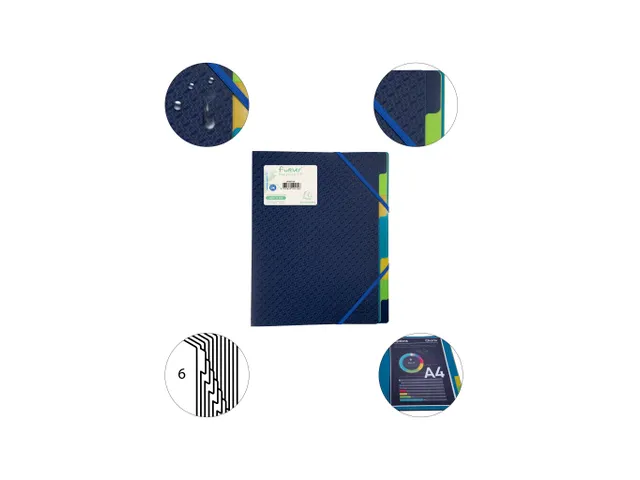 Sorteermap PP FOREVER 8 vak blauw