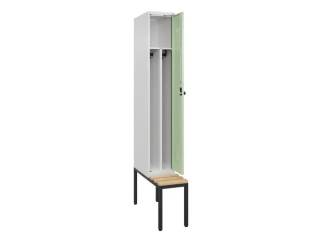 locker met bank,voor scheiding van kleding,HxBxD 2120x300x815mm,1vak