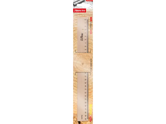 Liniaal Aristo 30cm hout met metaalinleg