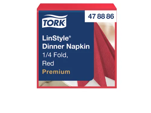 Linstyle Dinnerservet 39x39cm 1/4 vouw rood 14x50 stuks