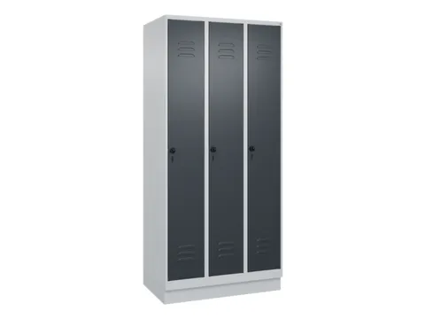 armoire vestiaire noir et blanc HxlxP 1950x900x500mm 3compart.
