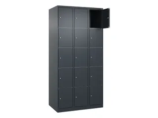 lockerkast HxBxD 1850x900x500mm 3x5vakken cil.-slot staand op vloer - 1