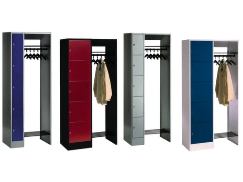 locker met kapstok,HxBxD 1950x740x480mm,romp RAL7021,front RAL7021